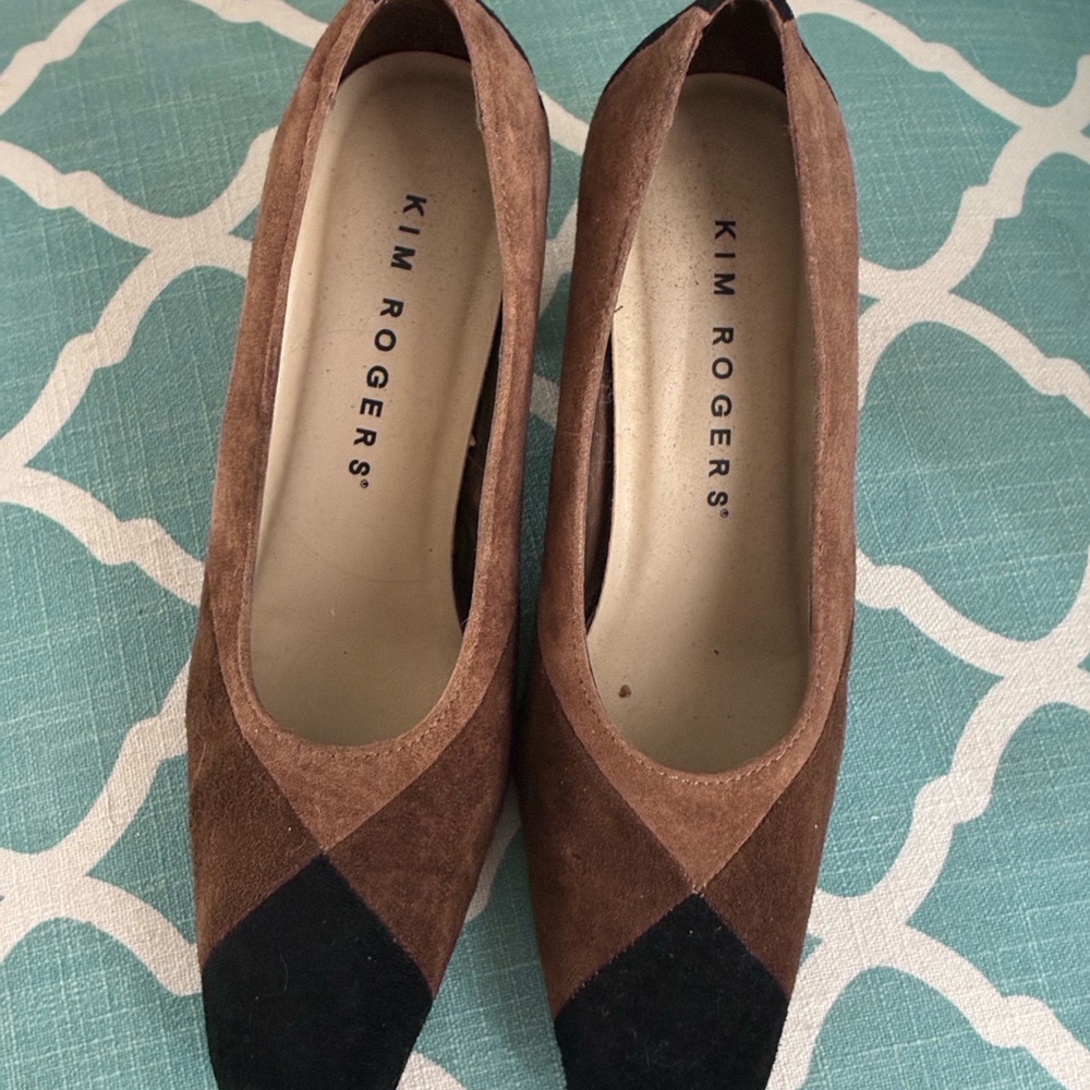 Kim Rogers Women’s Size 7 Color-blocked Suede Heels